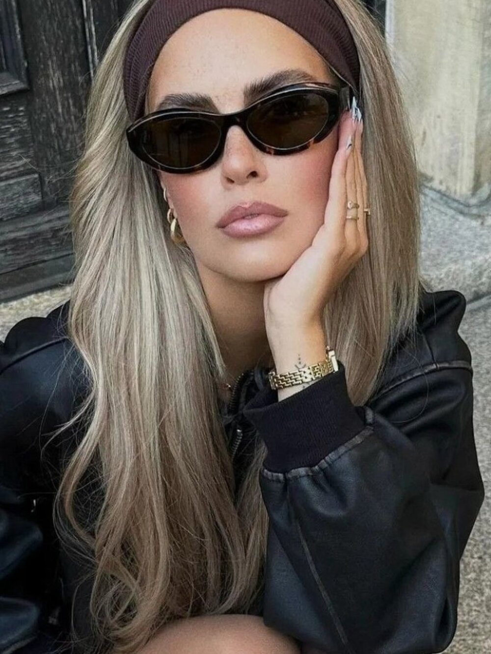 Prada PR 26ZS 20D50Q Sunglasses Havana Cat Eye Frame, Brown Lenses